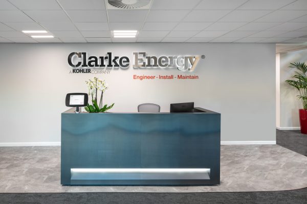 The Isomi reception desk at Clarke Energy
