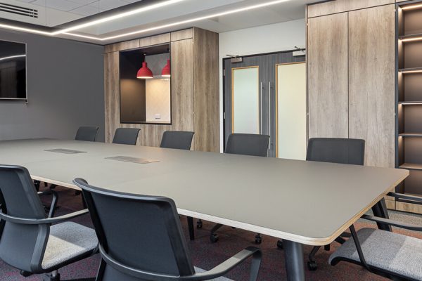 Monochrome office boardroom design